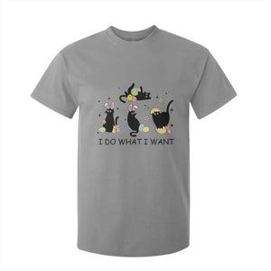 Funny Easter Black Cat T Shirt For Kid I Do What I Want TS14 Sport Gray Print Your Wear