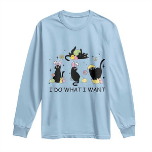 Funny Easter Black Cat Long Sleeve Shirt I Do What I Want TS14 Light Blue Print Your Wear