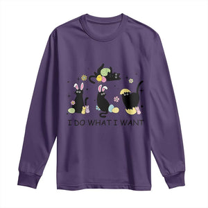 Funny Easter Black Cat Long Sleeve Shirt I Do What I Want TS14 Purple Print Your Wear