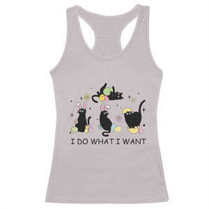 Funny Easter Black Cat Racerback Tank Top I Do What I Want TS14 Ice Gray Print Your Wear