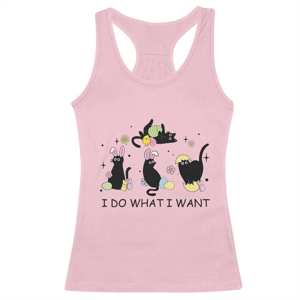 Funny Easter Black Cat Racerback Tank Top I Do What I Want TS14 Light Pink Print Your Wear
