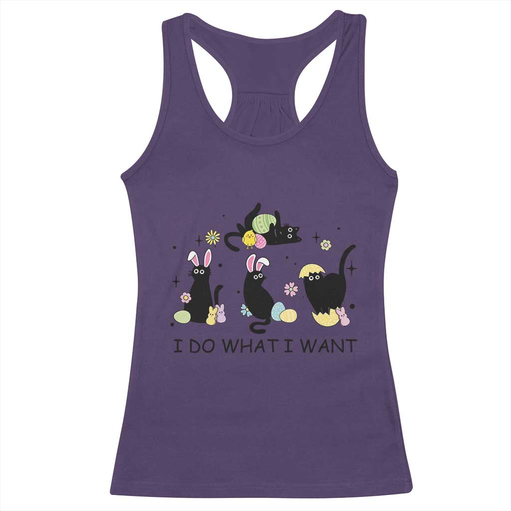 Funny Easter Black Cat Racerback Tank Top I Do What I Want TS14 Purple Print Your Wear