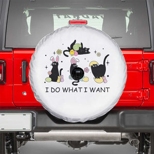 Funny Easter Black Cat Spare Tire Cover I Do What I Want TS14 White Print Your Wear