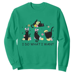 Funny Easter Black Cat Sweatshirt I Do What I Want TS14 Irish Green Print Your Wear