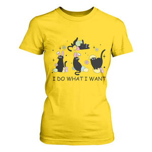 Funny Easter Black Cat T Shirt For Women I Do What I Want TS14 Daisy Print Your Wear