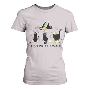 Funny Easter Black Cat T Shirt For Women I Do What I Want TS14 Ice Gray Print Your Wear