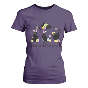 Funny Easter Black Cat T Shirt For Women I Do What I Want TS14 Purple Print Your Wear