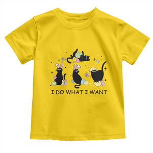 Funny Easter Black Cat Toddler T Shirt I Do What I Want TS14 Daisy Print Your Wear