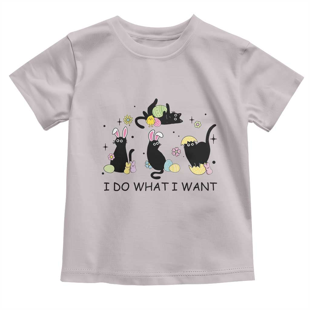 Funny Easter Black Cat Toddler T Shirt I Do What I Want TS14 Ice Gray Print Your Wear