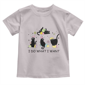 Funny Easter Black Cat Toddler T Shirt I Do What I Want TS14 Ice Gray Print Your Wear
