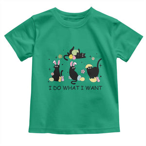 Funny Easter Black Cat Toddler T Shirt I Do What I Want TS14 Irish Green Print Your Wear
