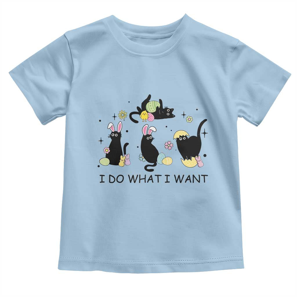 Funny Easter Black Cat Toddler T Shirt I Do What I Want TS14 Light Blue Print Your Wear