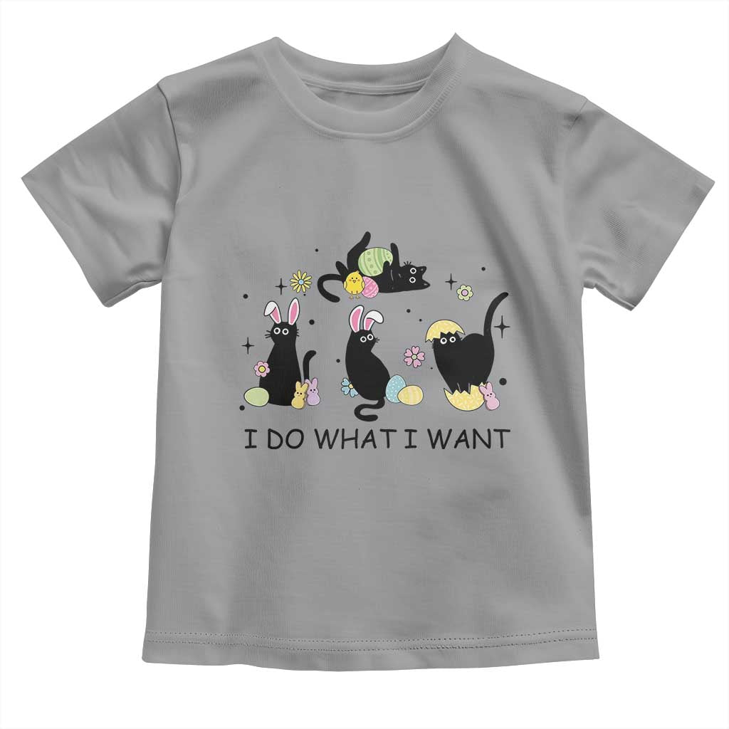 Funny Easter Black Cat Toddler T Shirt I Do What I Want TS14 Sport Gray Print Your Wear