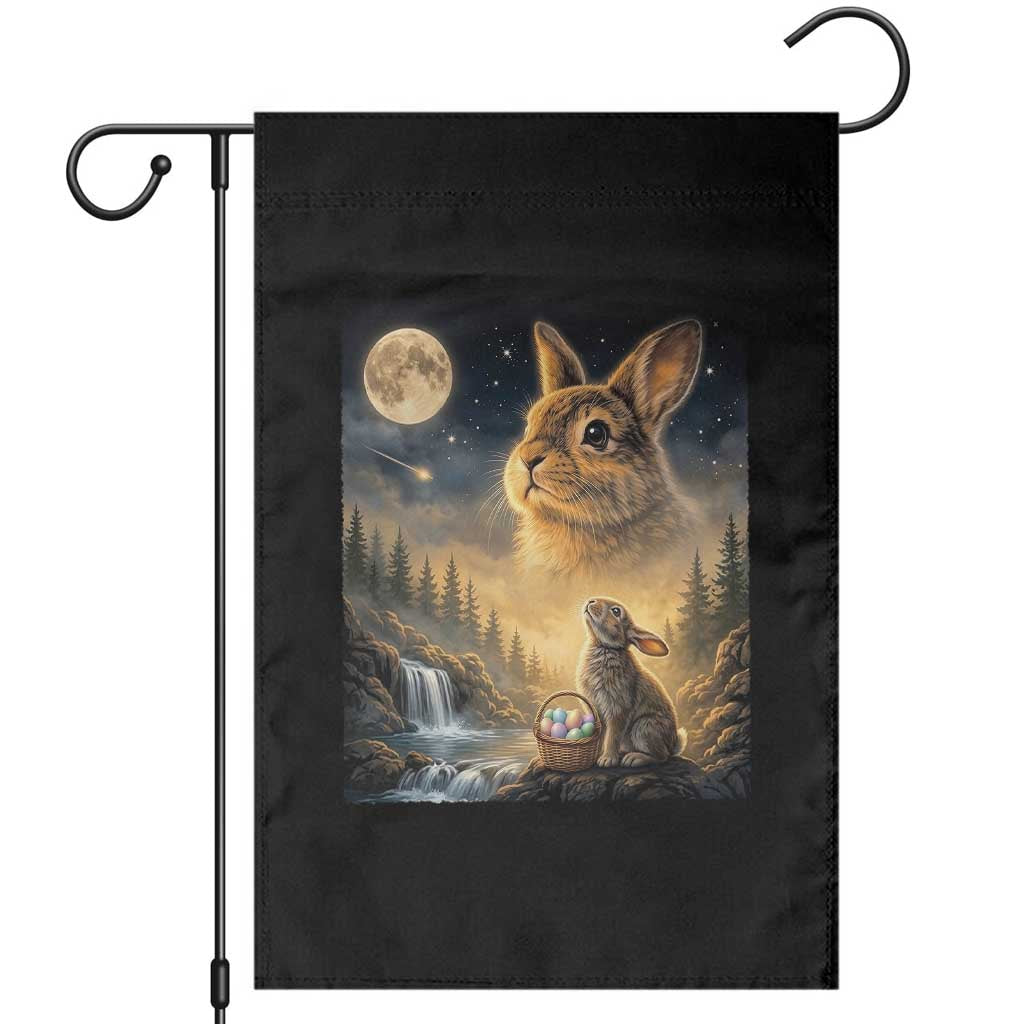 Easter Bunny Howling to the Moon Vintage Garden Flag TS14 Black Print Your Wear