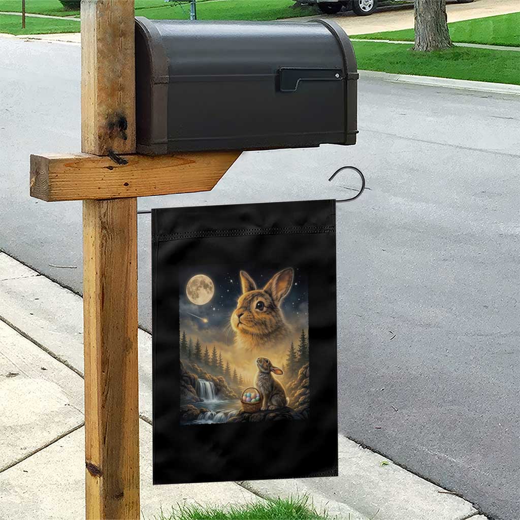 Easter Bunny Howling to the Moon Vintage Garden Flag TS14 Print Your Wear
