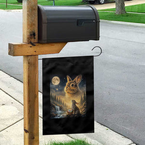 Easter Bunny Howling to the Moon Vintage Garden Flag TS14 Print Your Wear