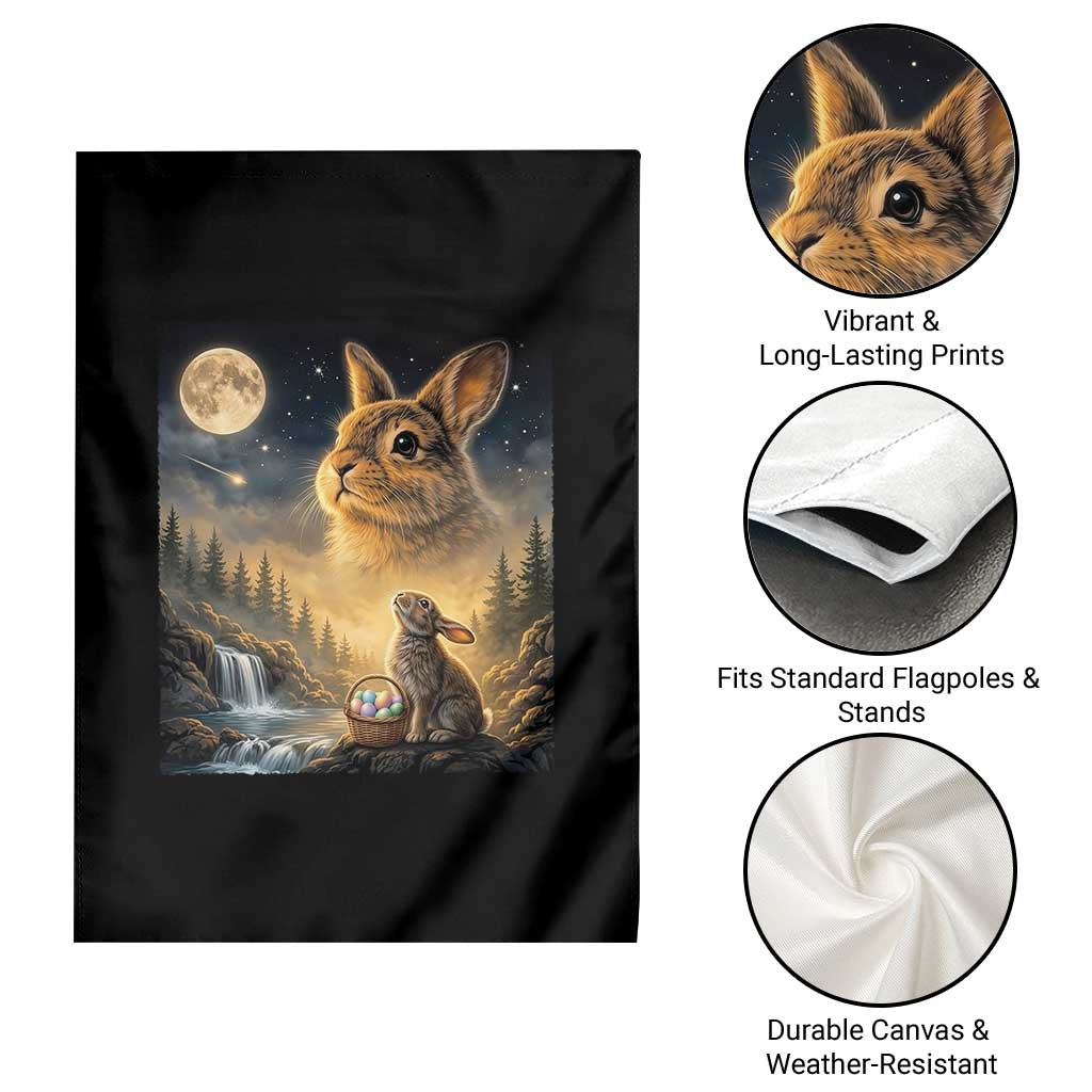 Easter Bunny Howling to the Moon Vintage Garden Flag TS14 Print Your Wear