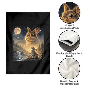 Easter Bunny Howling to the Moon Vintage Garden Flag TS14 Print Your Wear