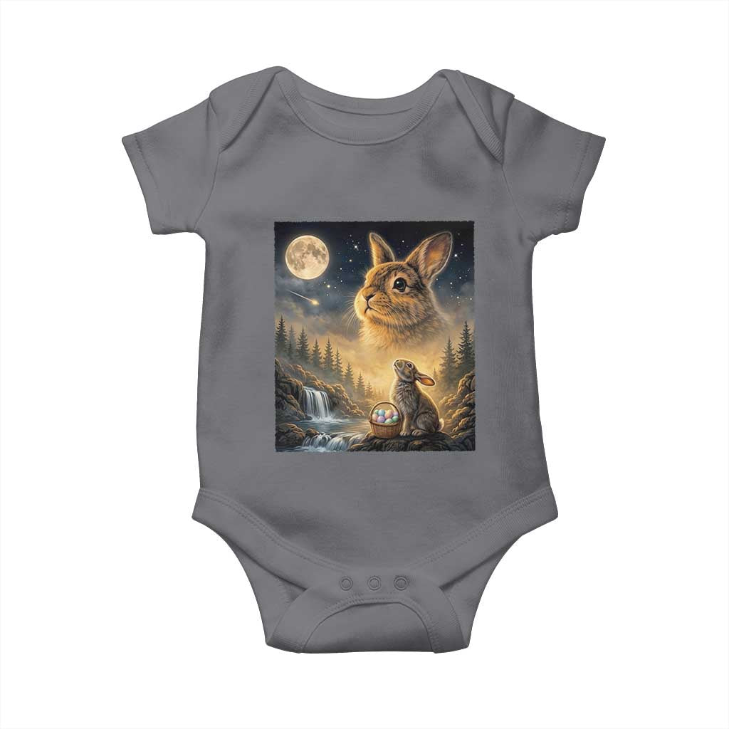 Easter Bunny Howling to the Moon Vintage Baby Onesie TS14 Charcoal Print Your Wear