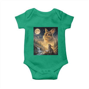 Easter Bunny Howling to the Moon Vintage Baby Onesie TS14 Irish Green Print Your Wear