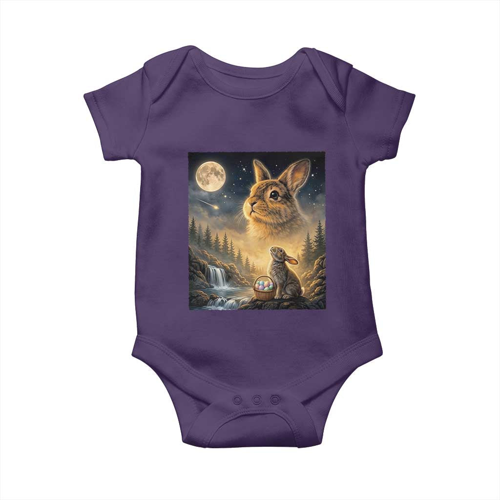 Easter Bunny Howling to the Moon Vintage Baby Onesie TS14 Purple Print Your Wear