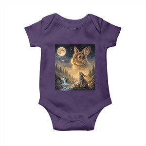 Easter Bunny Howling to the Moon Vintage Baby Onesie TS14 Purple Print Your Wear