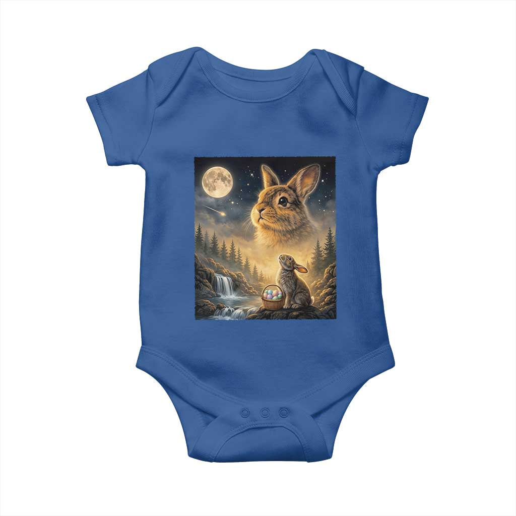 Easter Bunny Howling to the Moon Vintage Baby Onesie TS14 Royal Blue Print Your Wear