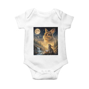 Easter Bunny Howling to the Moon Vintage Baby Onesie TS14 White Print Your Wear