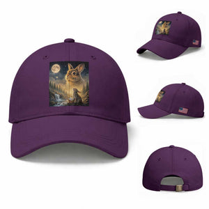 Easter Bunny Howling to the Moon Vintage Baseball Cap TS14 Baseball Cap Universal Fit Purple Print Your Wear