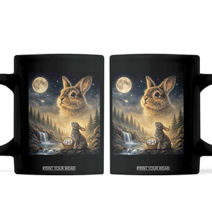 Easter Bunny Howling to the Moon Vintage Coffee Mug TS14 Black Print Your Wear