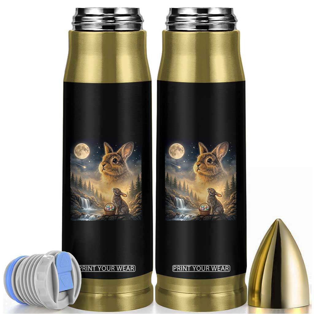 Easter Bunny Howling to the Moon Vintage Bullet Tumbler TS14 Black Print Your Wear