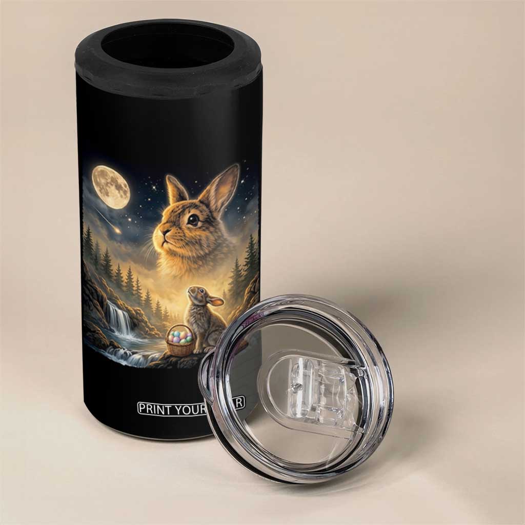 Easter Bunny Howling to the Moon Vintage 4 in 1 Can Cooler Tumbler TS14 Print Your Wear