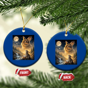 Easter Bunny Howling to the Moon Vintage Ceramic Ornament TS14 1pc Blue Print Your Wear