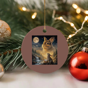Easter Bunny Howling to the Moon Vintage Ceramic Ornament TS14 1pc Mocha Print Your Wear