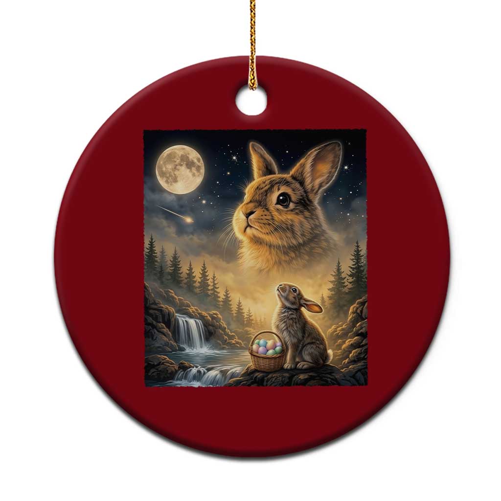 Easter Bunny Howling to the Moon Vintage Ceramic Ornament TS14 1pc Red Print Your Wear