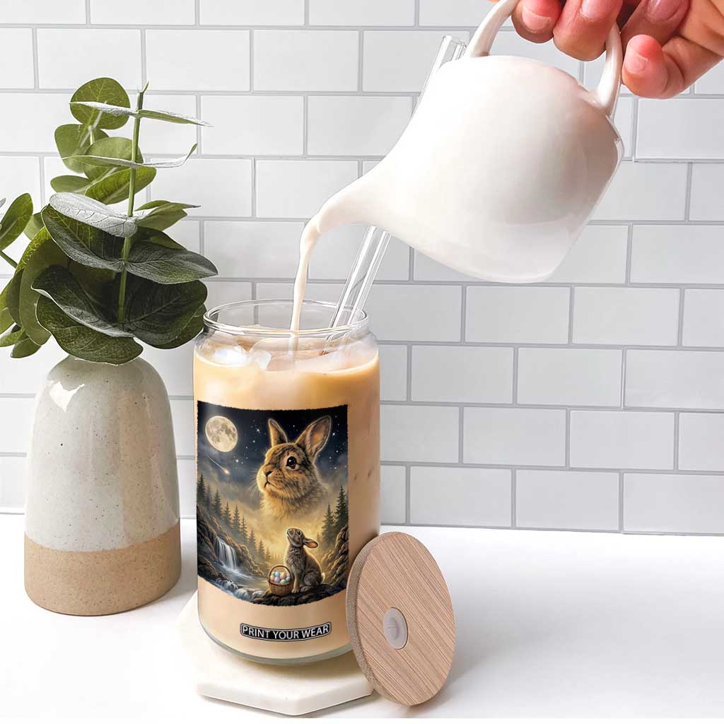 Easter Bunny Howling to the Moon Vintage Glass Can TS14 Print Your Wear
