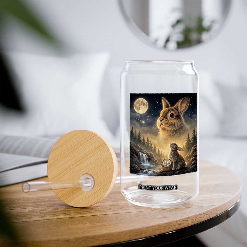 Easter Bunny Howling to the Moon Vintage Glass Can TS14 Print Your Wear