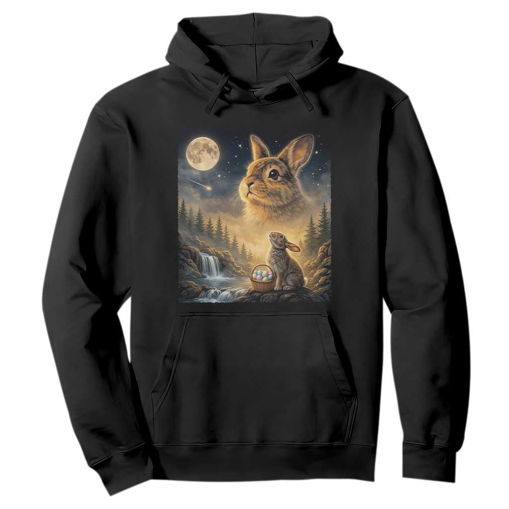 Easter Bunny Howling to the Moon Vintage Hoodie TS14 Black Print Your Wear