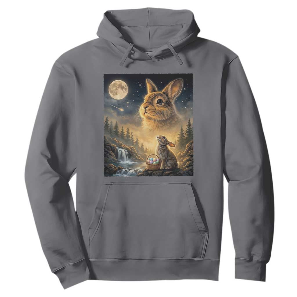 Easter Bunny Howling to the Moon Vintage Hoodie TS14 Charcoal Print Your Wear