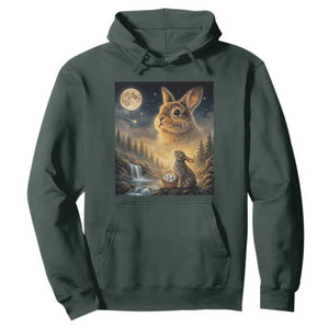 Easter Bunny Howling to the Moon Vintage Hoodie TS14 Dark Forest Green Print Your Wear