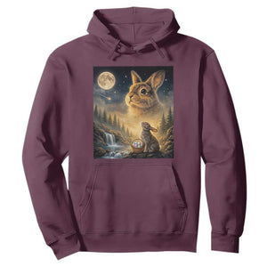 Easter Bunny Howling to the Moon Vintage Hoodie TS14 Maroon Print Your Wear