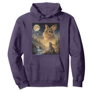 Easter Bunny Howling to the Moon Vintage Hoodie TS14 Purple Print Your Wear