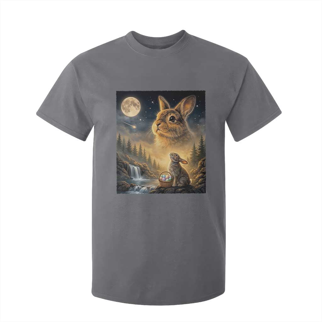Easter Bunny Howling to the Moon Vintage T Shirt For Kid TS14 Charcoal Print Your Wear