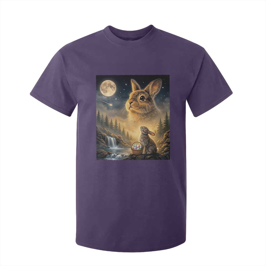Easter Bunny Howling to the Moon Vintage T Shirt For Kid TS14 Purple Print Your Wear