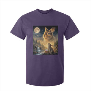 Easter Bunny Howling to the Moon Vintage T Shirt For Kid TS14 Purple Print Your Wear