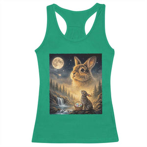 Easter Bunny Howling to the Moon Vintage Racerback Tank Top TS14 Irish Green Print Your Wear