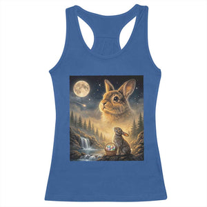 Easter Bunny Howling to the Moon Vintage Racerback Tank Top TS14 Royal Blue Print Your Wear