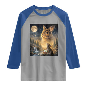 Easter Bunny Howling to the Moon Vintage Raglan Shirt TS14 Sport Gray Royal Print Your Wear
