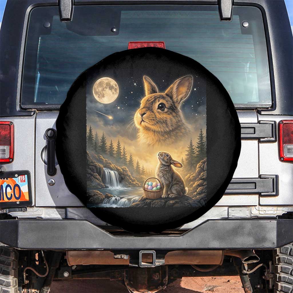 Easter Bunny Howling to the Moon Vintage Spare Tire Cover TS14 No hole Black Print Your Wear