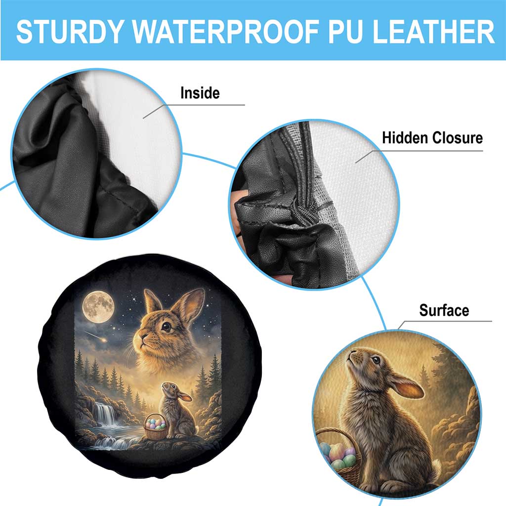 Easter Bunny Howling to the Moon Vintage Spare Tire Cover TS14 Print Your Wear